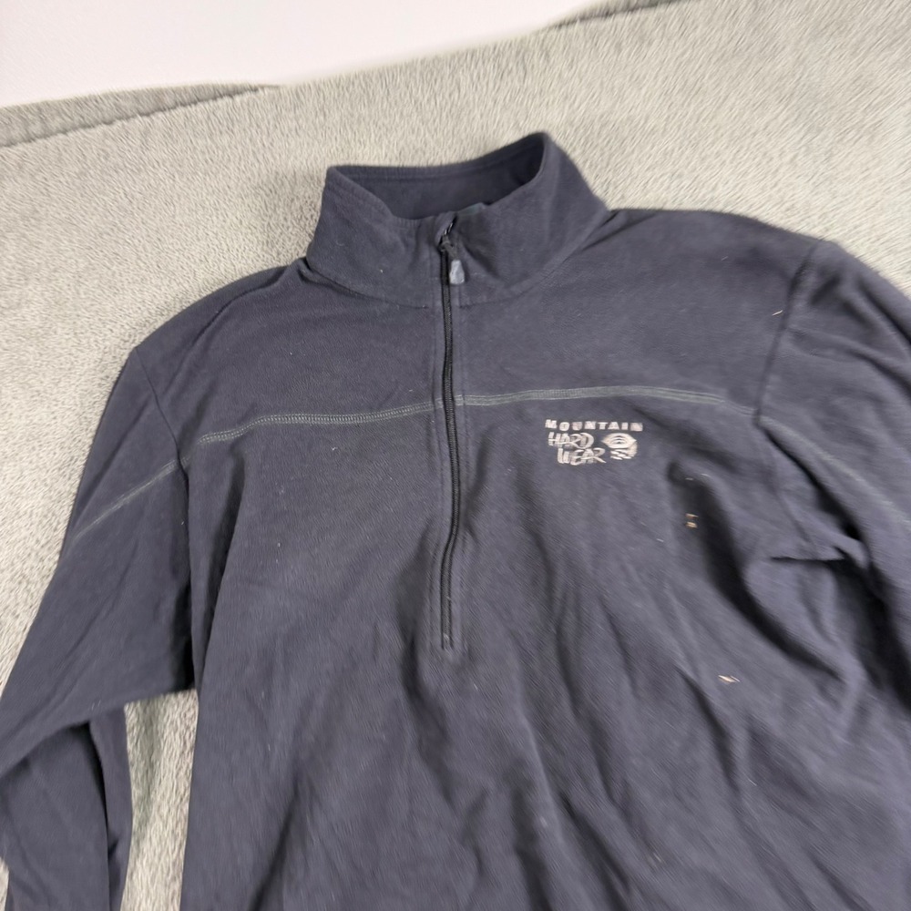 Mountain Hardwear Mens Black Fleece Quarter Zip Pullover Sweater Size Medium